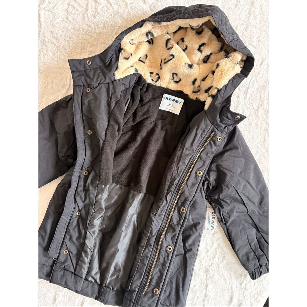 NWT Old Navy Cozy Water-Resistant Hooded Parka Coat for Girls Size XS (5)